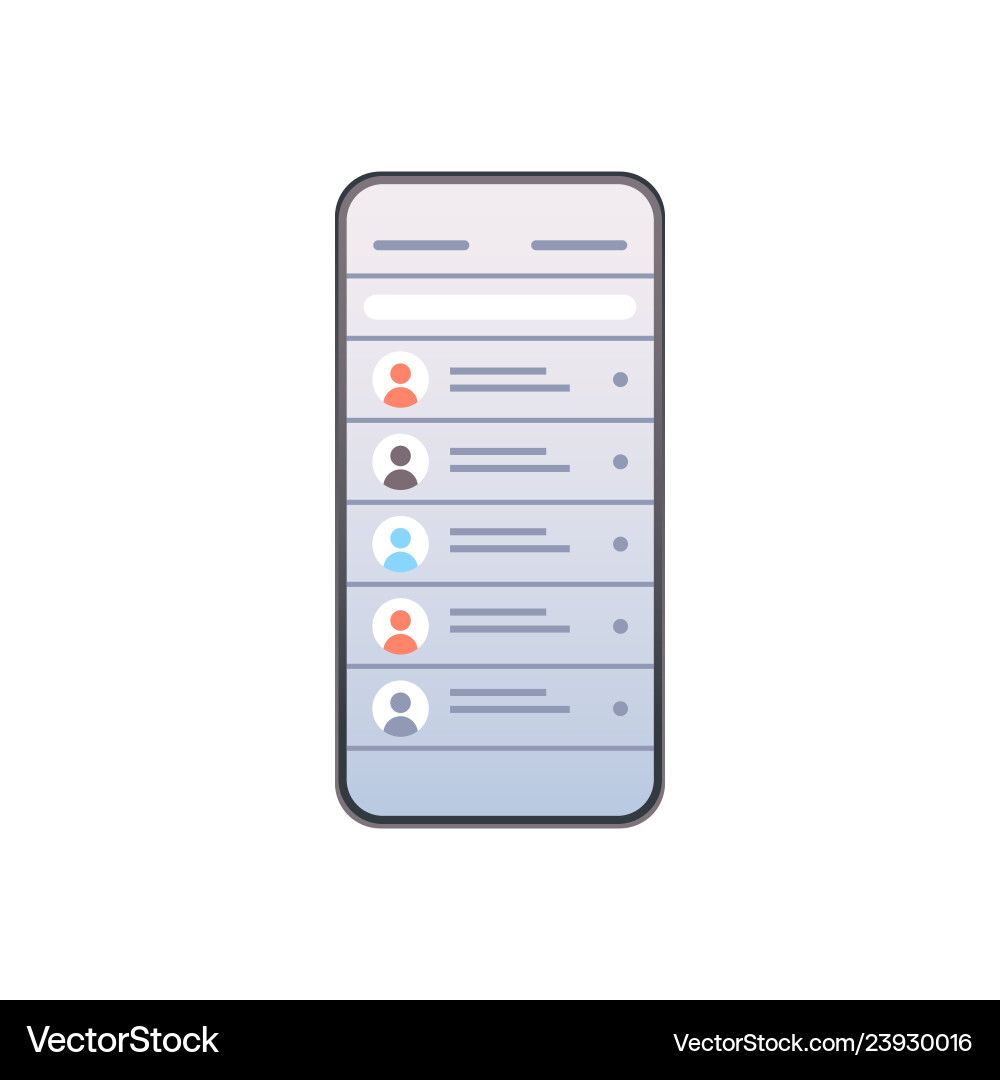 Mobile Contact List App Vector Image