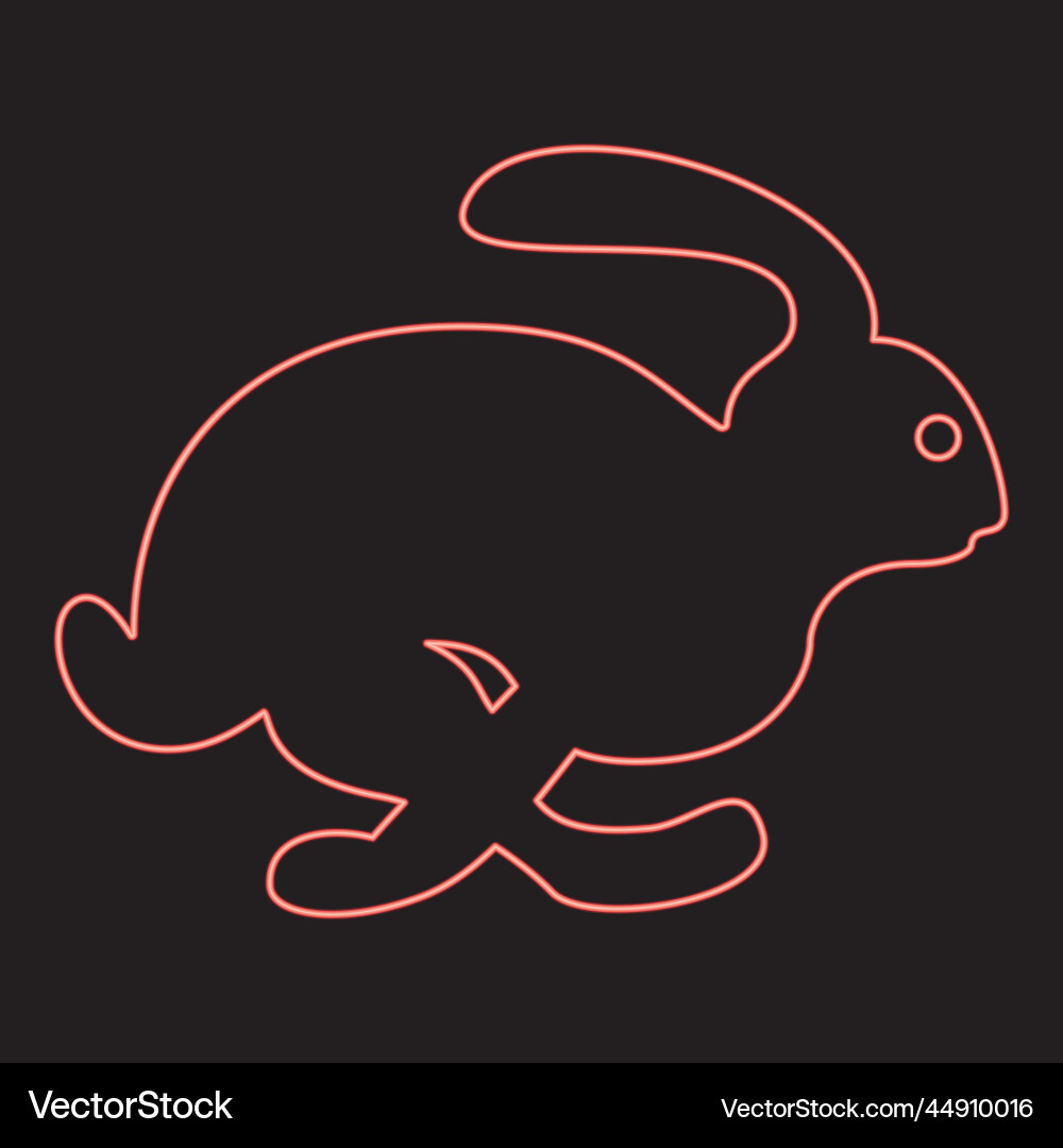 Neon rabbit hare concept speed red color image Vector Image
