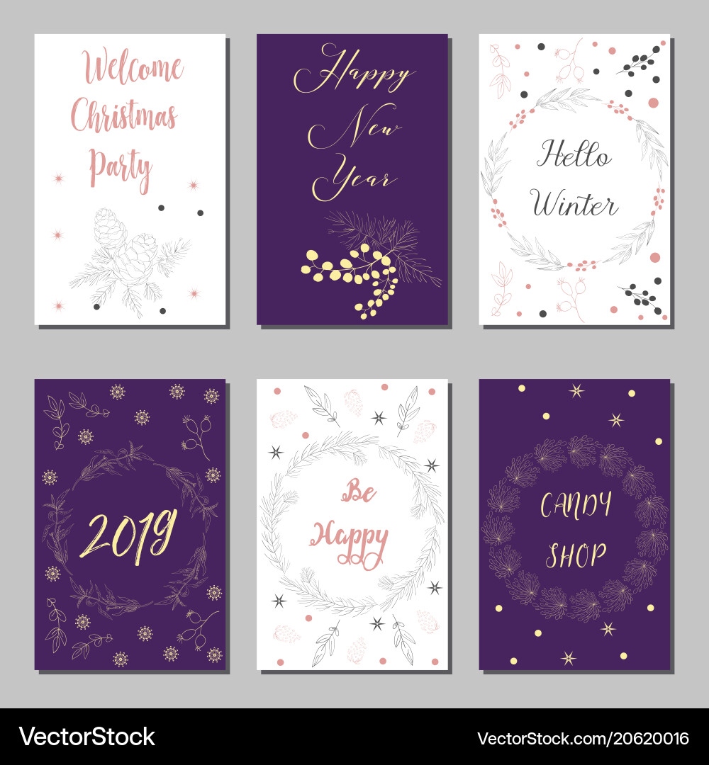 New year and merry christmas decoration set New year and merry christmas decoration set vector image