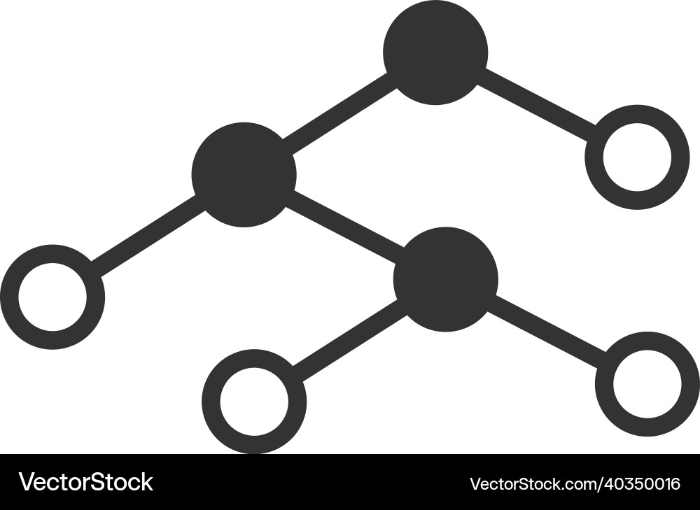 Nodes structure flat icon image vector image