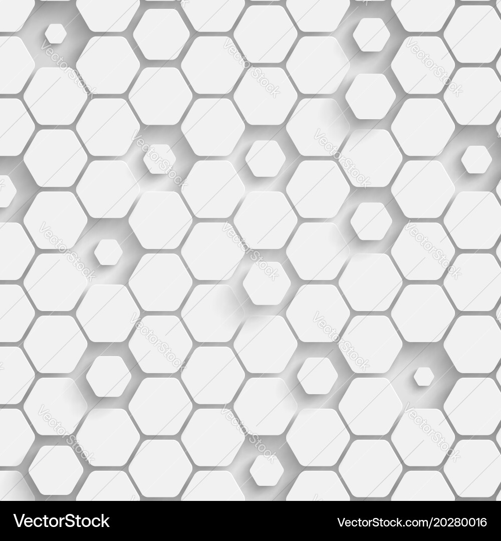 Paper hexagon background with drop shadows vector image