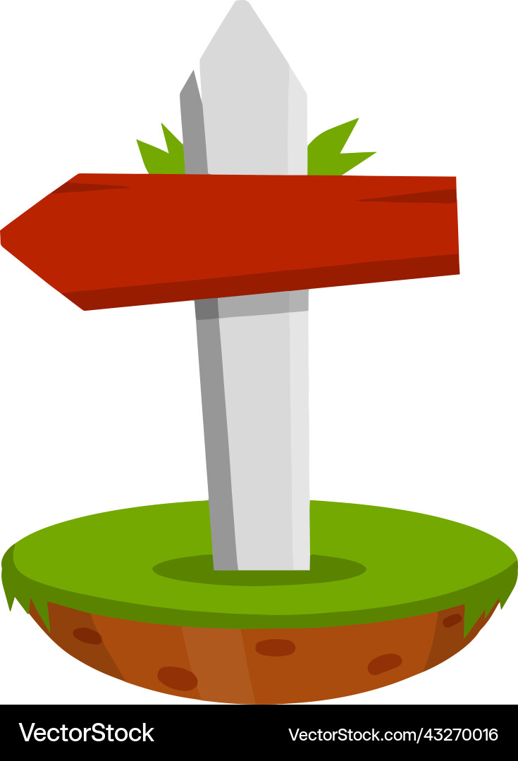 Path pointer with red plate direction way vector image