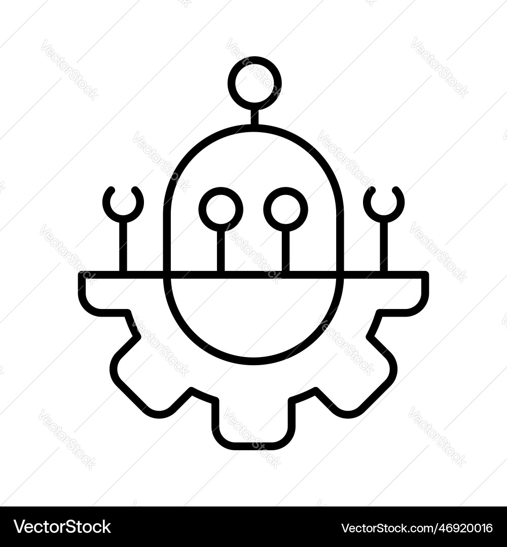 Robot automation system outline icon Vector Image