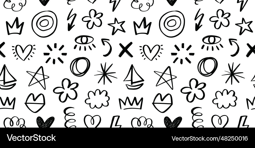 Scribble doodles abstract seamless pattern print Scribble doodles abstract seamless pattern print vector image