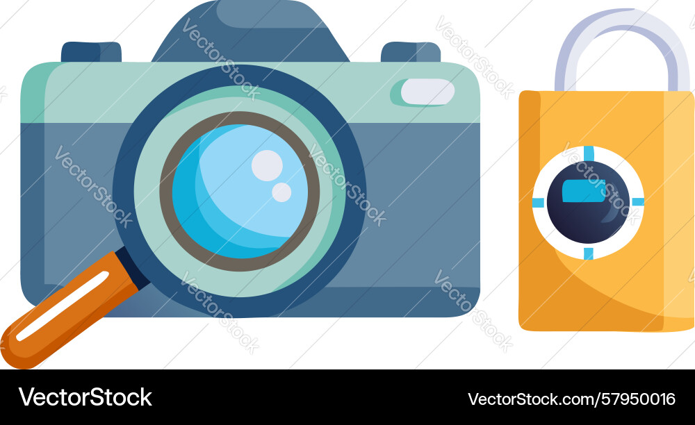 Secure Camera Data Protection Vector Image