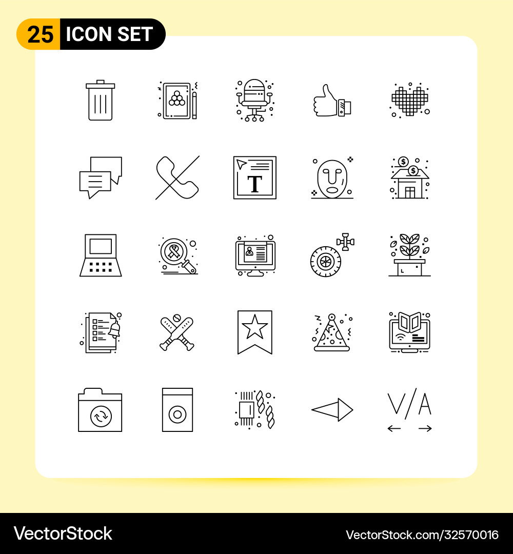 Set 25 lines on grid for solution finger Vector Image