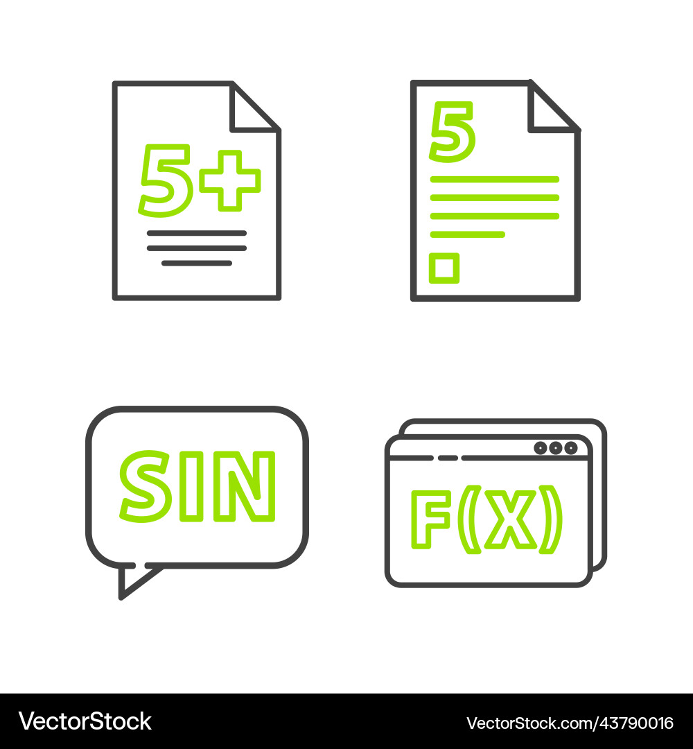 Set line function mathematical symbol mathematics Vector Image