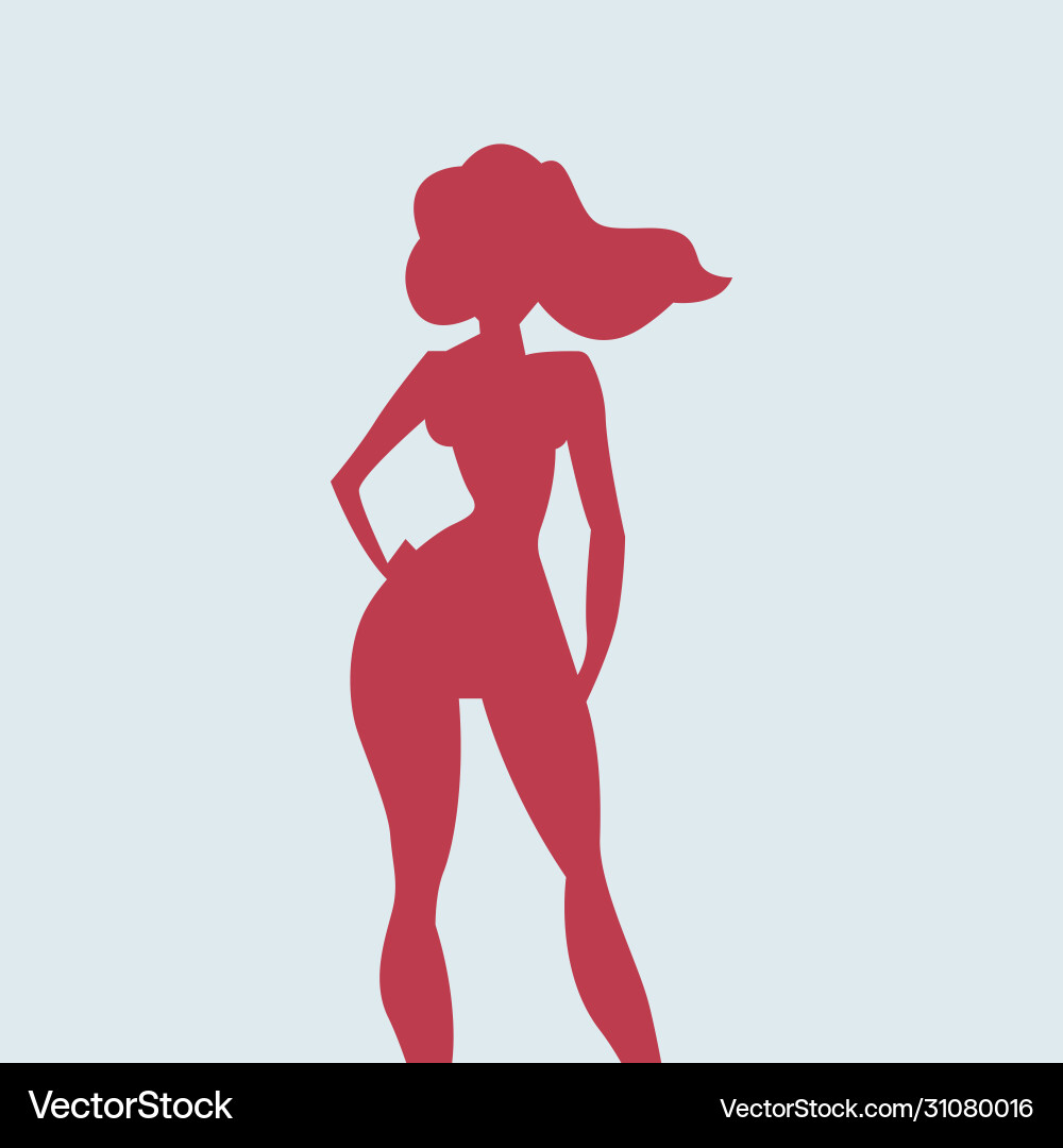 Silhouette eine sexy super Frau rote Farbe Symbol Silhouette eine sexy super Frau rote Farbe Symbol vektorbild