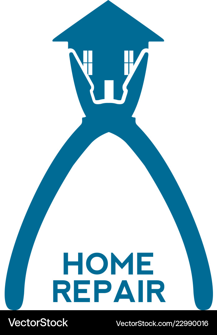 Silhouette of a pliers holding house and text Silhouette of a pliers holding house and text vector image