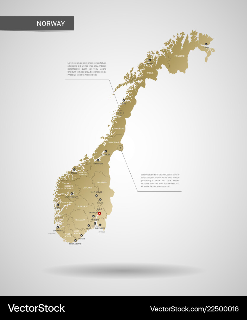 Stylized norway map Royalty Free Vector Image - VectorStock