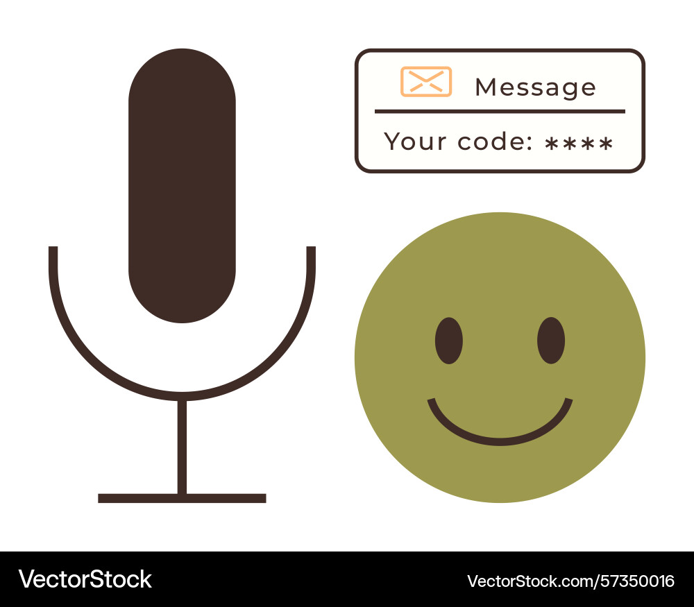 Voice recognition secure access code Voice recognition secure access code vector image