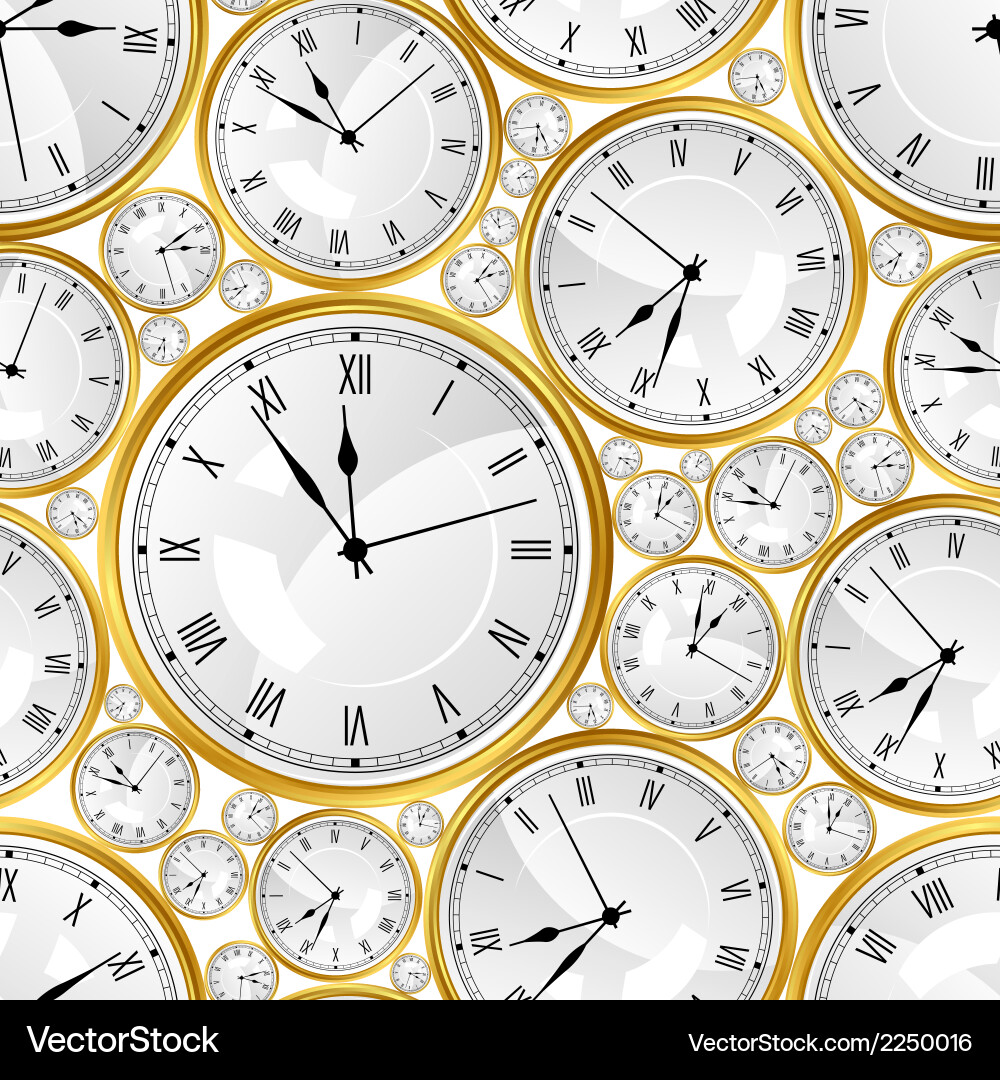 Watch Pattern - Stylish Clock Texture Royalty Free Vector