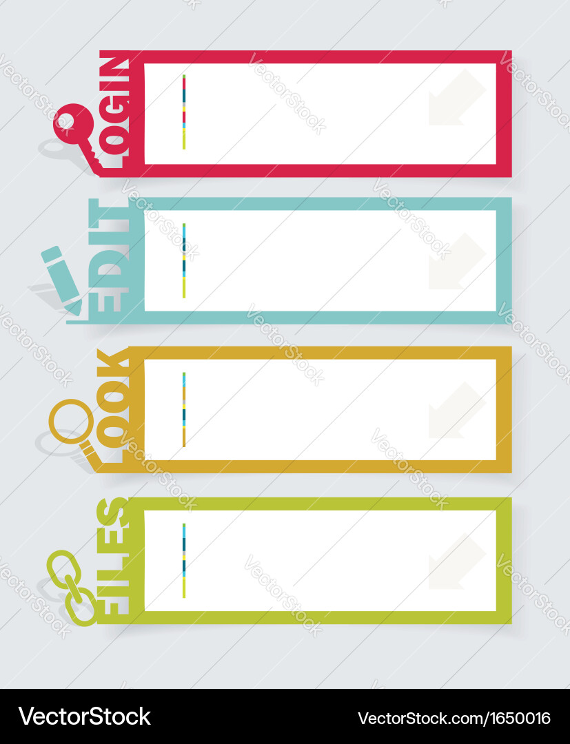 Web panel set infographics number options template vector image