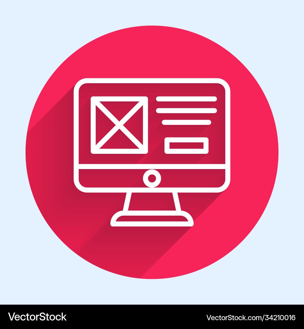 White line ui or ux design icon isolated with long White line ui or ux design icon isolated with long vector image