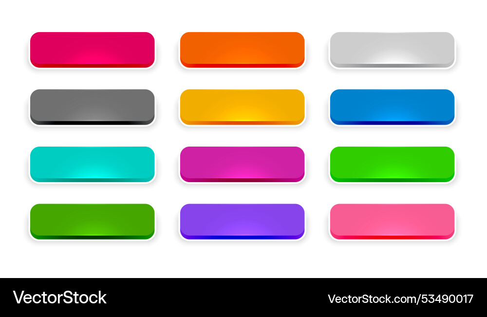 3d style colorful web app button sign vector image