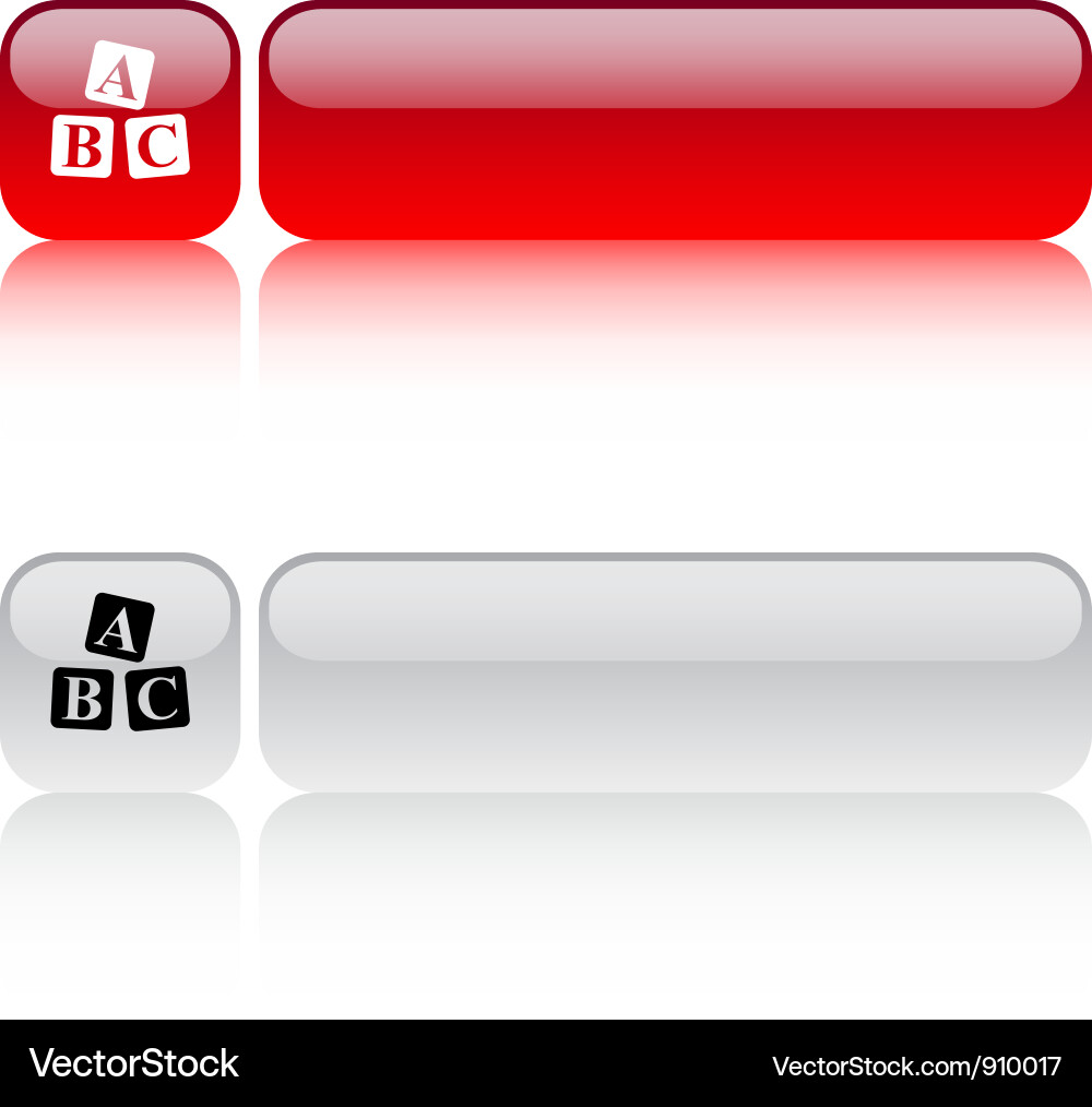Abc cubes square button Vector Image