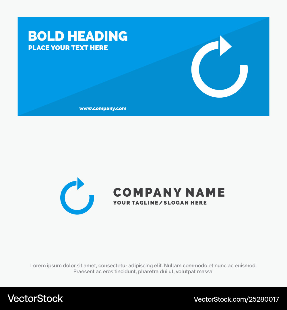 Arrow restore refresh solid icon website banner Vector Image