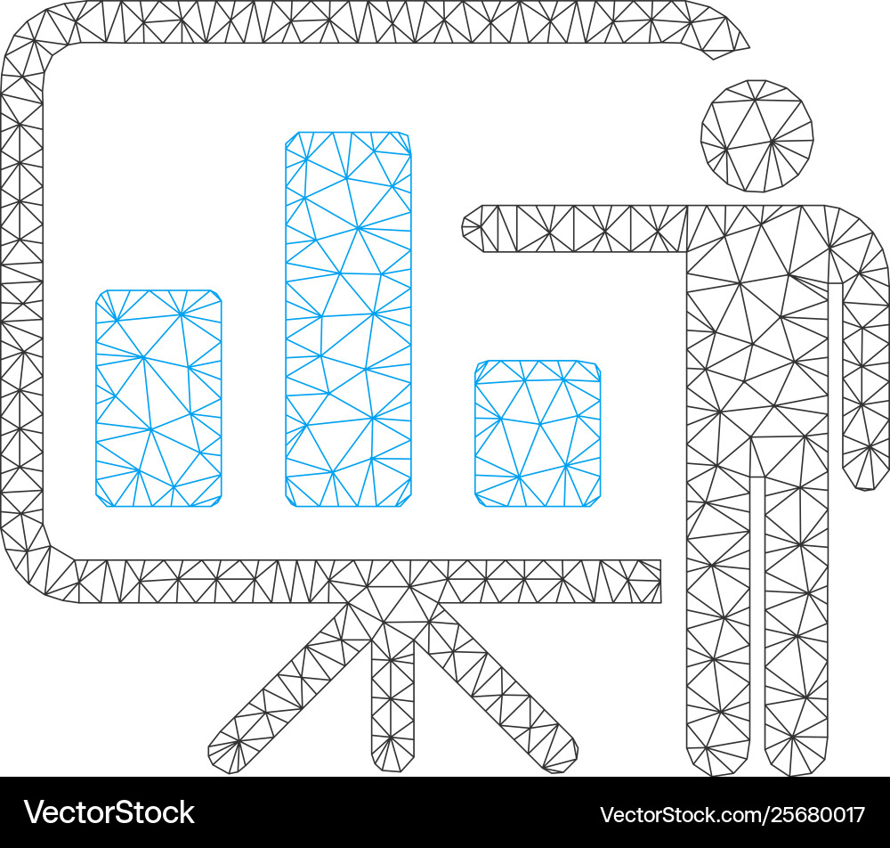 Bar chart presentation mesh 2d model Bar chart presentation mesh 2d model vector image