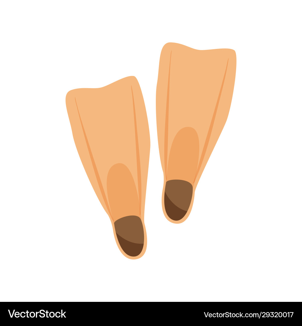 Beige Flippers zum Tauchen realistisch Beige Flippers zum Tauchen realistisch vektorbild