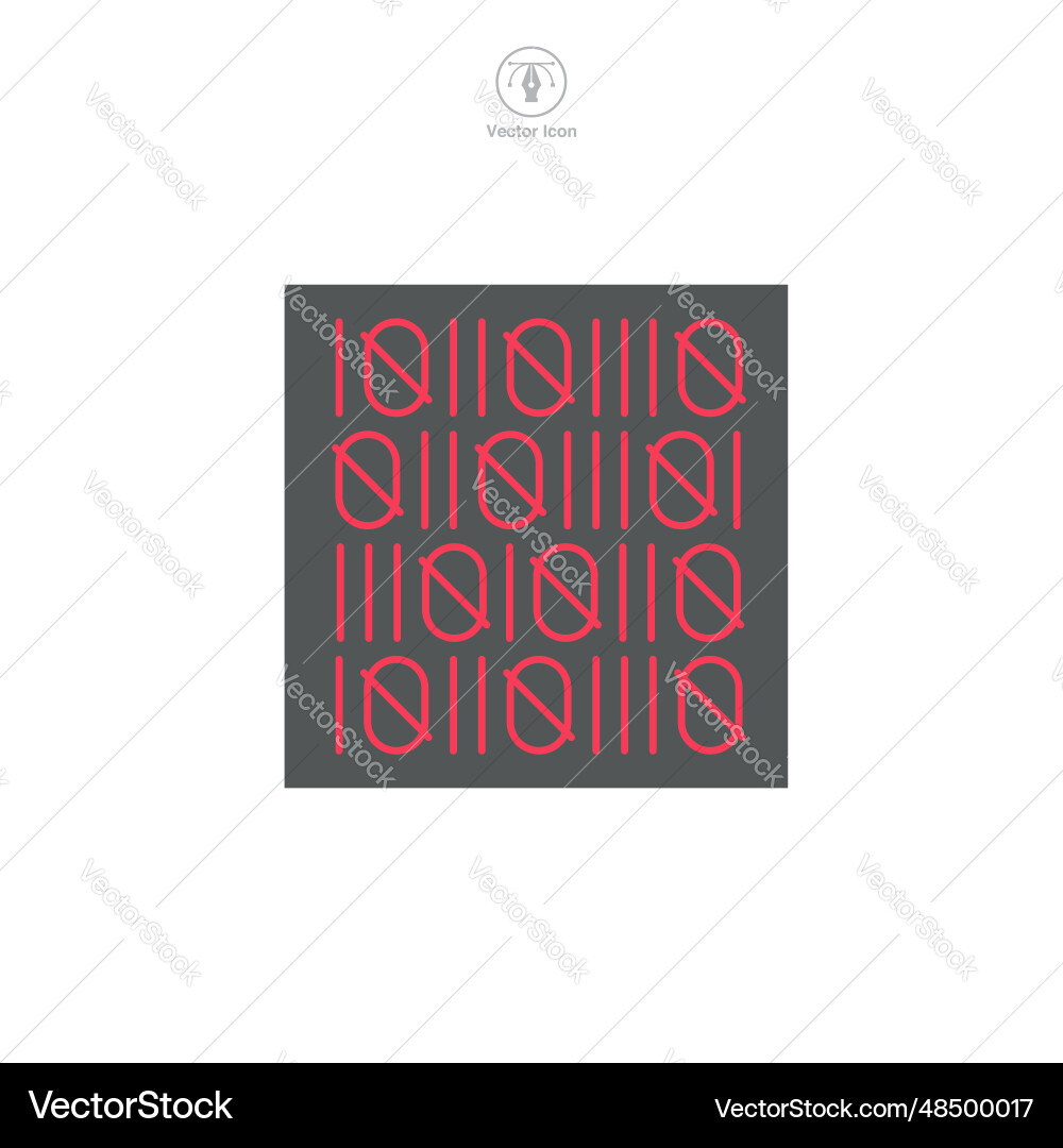 Binary code icon symbol isolated on white vector image
