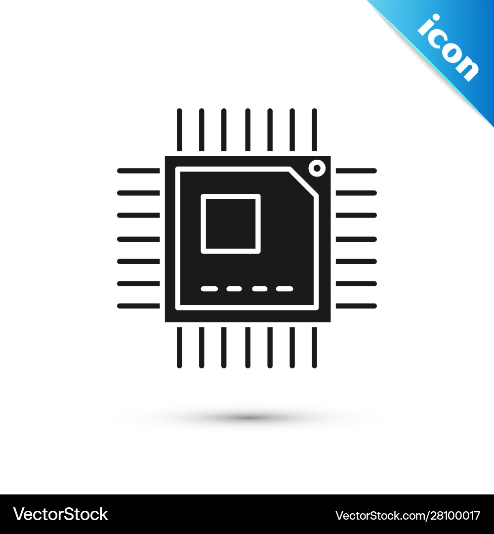 Black computer processor with microcircuits cpu Black computer processor with microcircuits cpu vector image