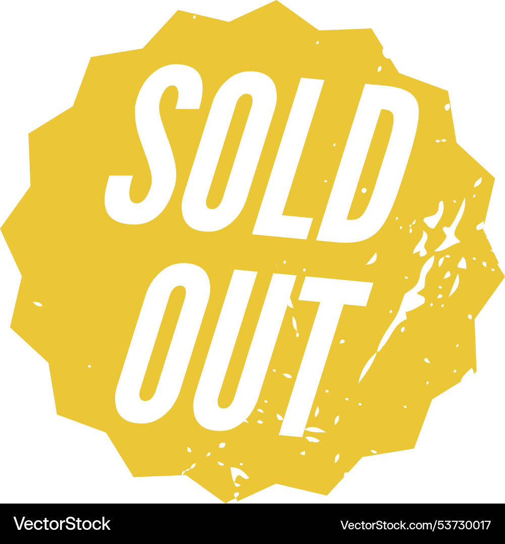Bright yellow sold out stamp designed Bright yellow sold out stamp designed vector image