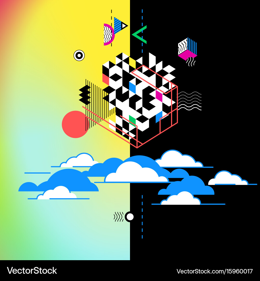 Cloud computing services technology metaphor web vector image