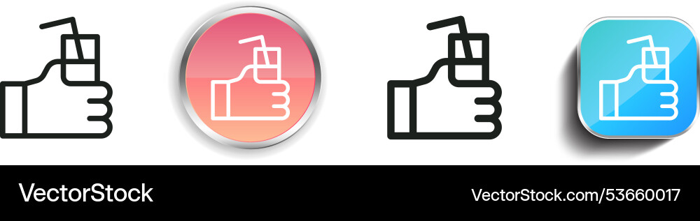 Drink icon thin linear regular and button style Drink icon thin linear regular and button style Vector Image