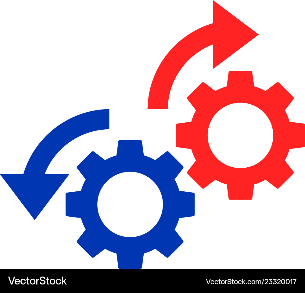 Gears rotation arrows icon Vector Image