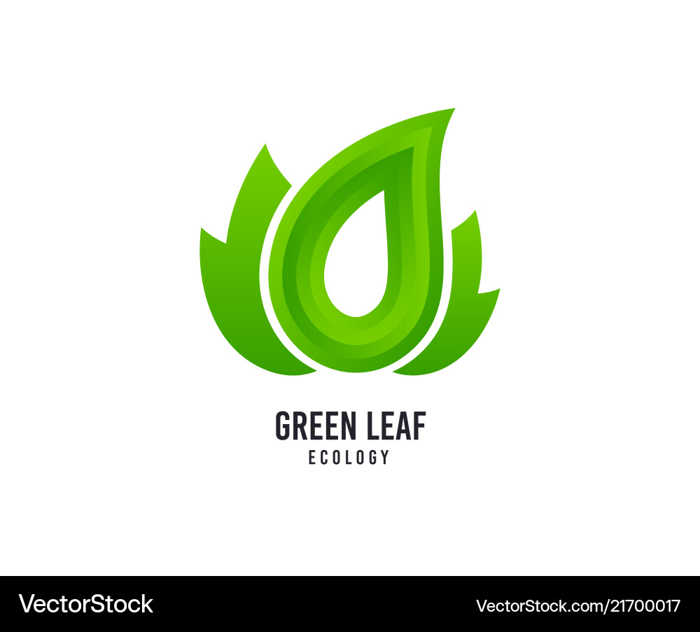 Green leaf logo bio products icon natural Green leaf logo bio products icon natural vector image