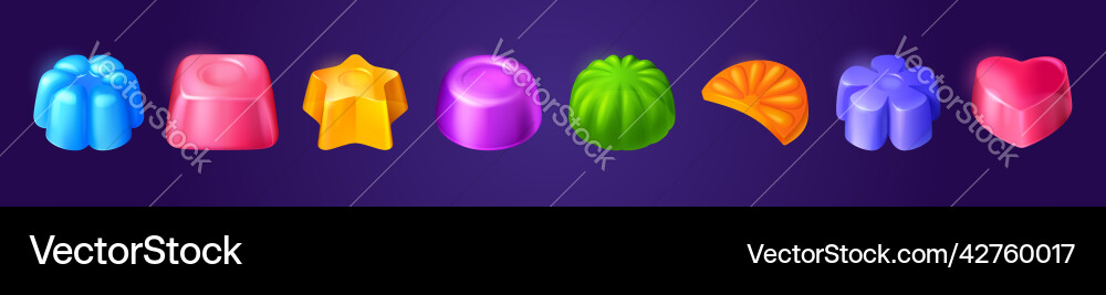 Jelly candies game icons ui buttons assets set Jelly candies game icons ui buttons assets set vector image