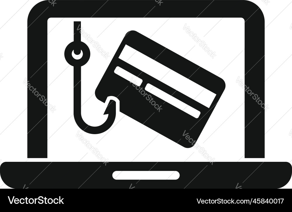 Laptop data phishing icon simple hacker Laptop data phishing icon simple hacker vector image