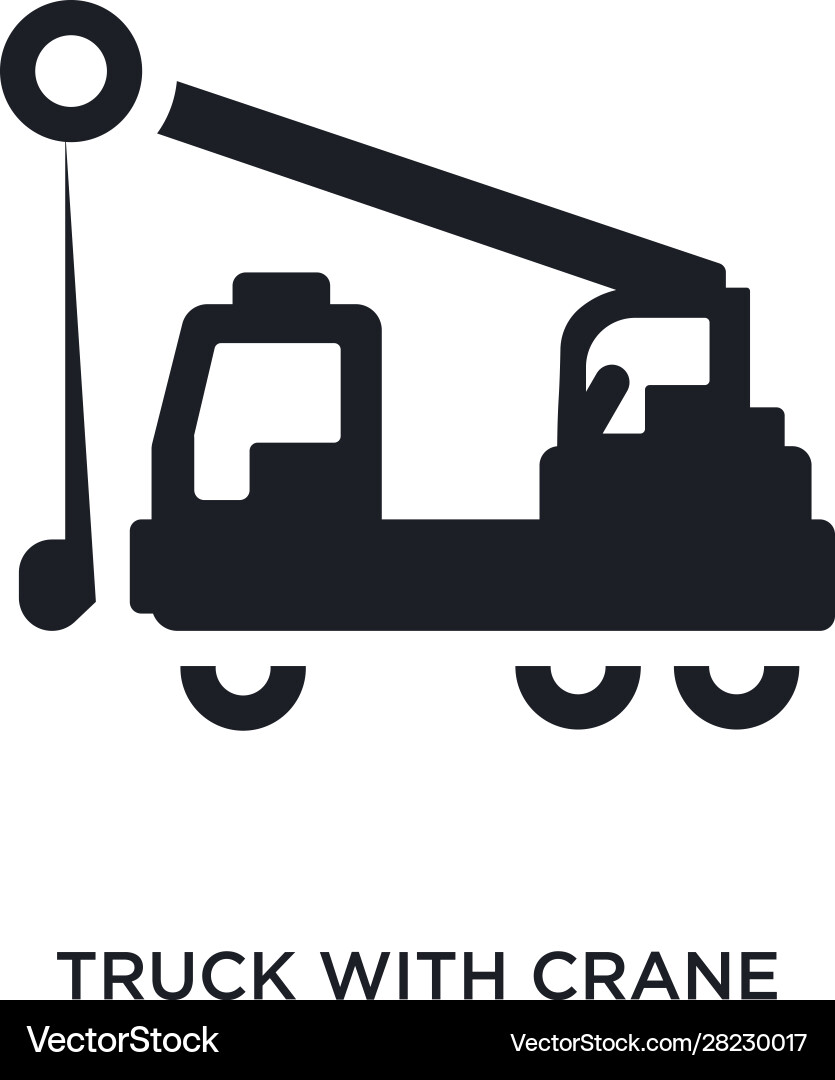 LKW mit Kran isoliert Icon einfaches Element LKW mit Kran isoliert Icon einfaches Element vektorbild