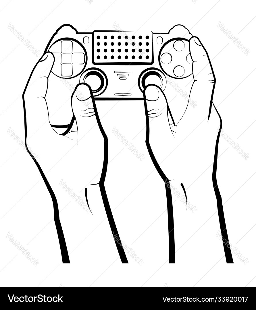 Man plays on a game console using wireless Vector Image