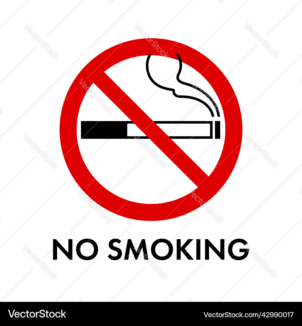 No smoking prohibition sign printable No smoking prohibition sign printable vector image
