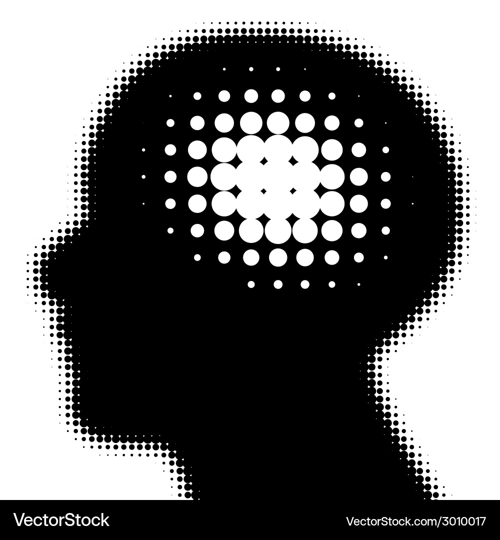 Pixeated profile with idea symbol Vector Image