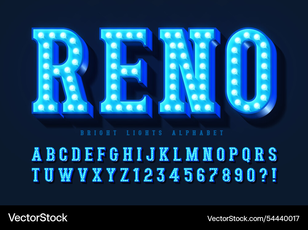 Retro cinema alphabet design cabaret warm lamps Retro cinema alphabet design cabaret warm lamps vector image