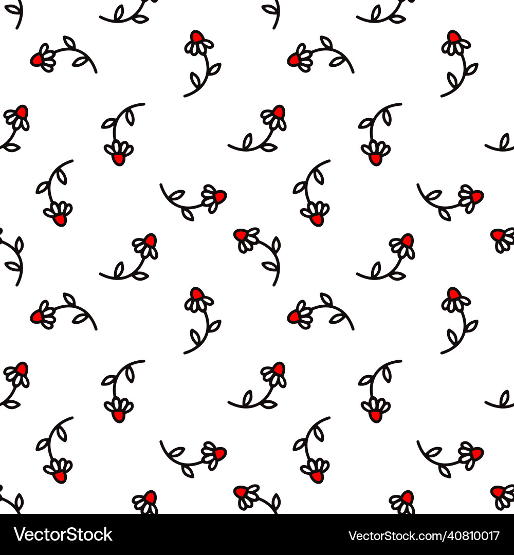 Seamless linear pattern with chamomile flowers Seamless linear pattern with chamomile flowers vector image