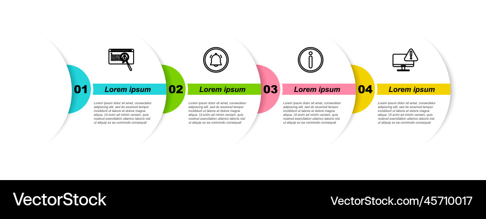 Set line system bug concept button chat Vector Image