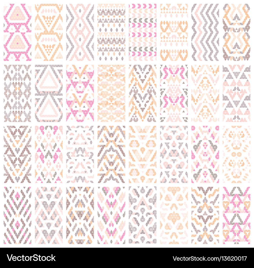 Set of 32 patterns Set of 32 patterns vector image