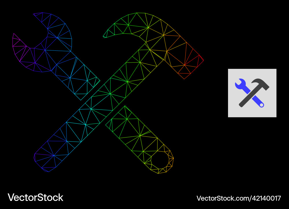 Spectral gradient polygonal network service tools Vector Image