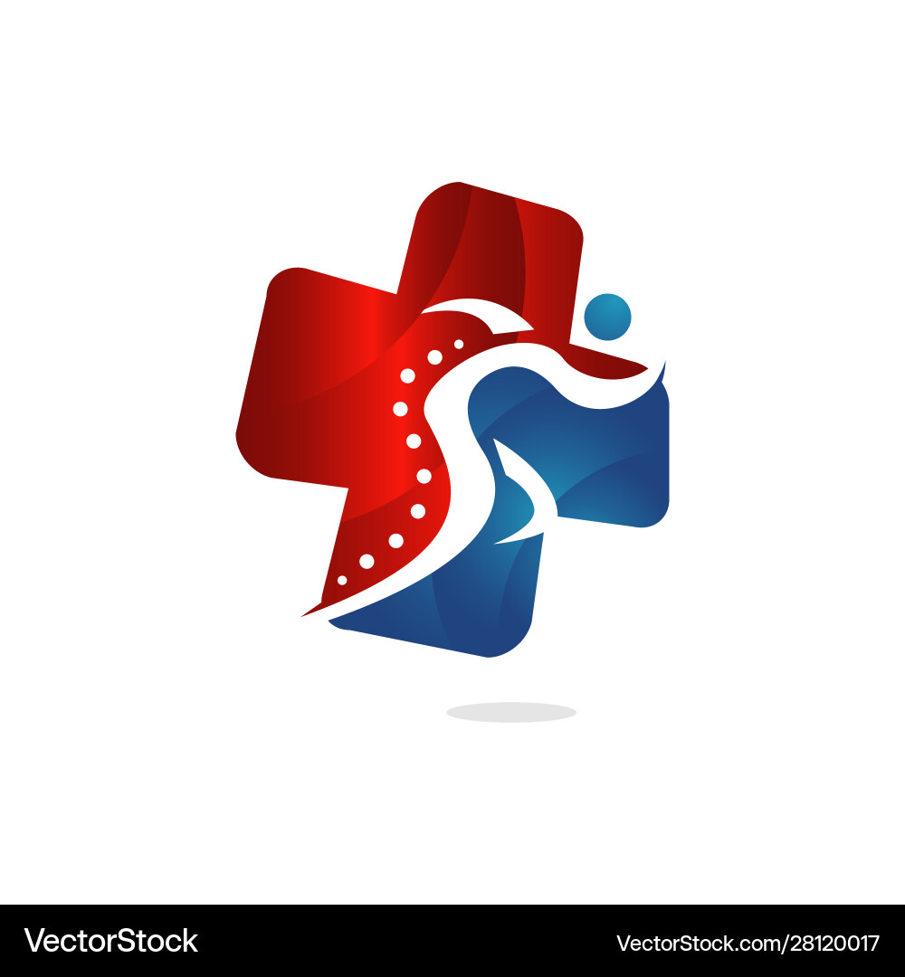 Sport Medical Center Logo Design Sportler vektorbild