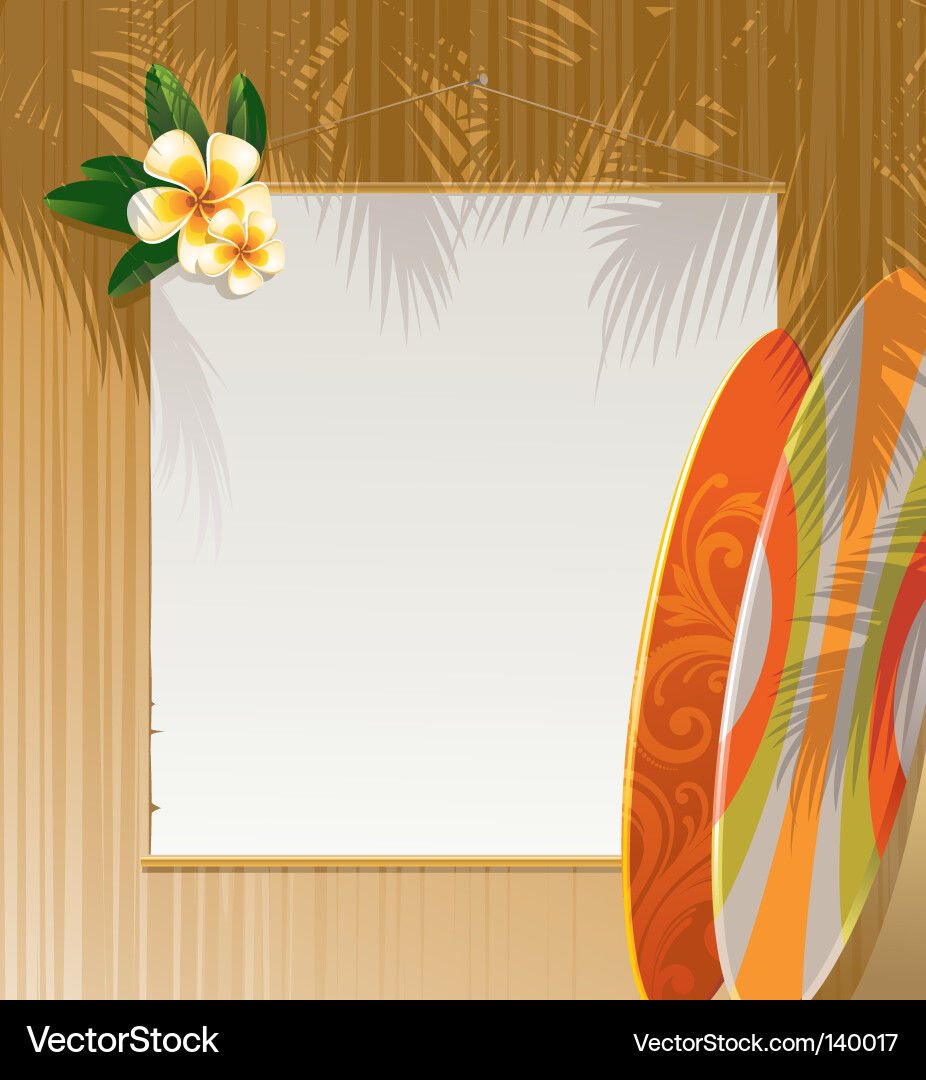 Tropical Surfboards with Flowers Vector Image