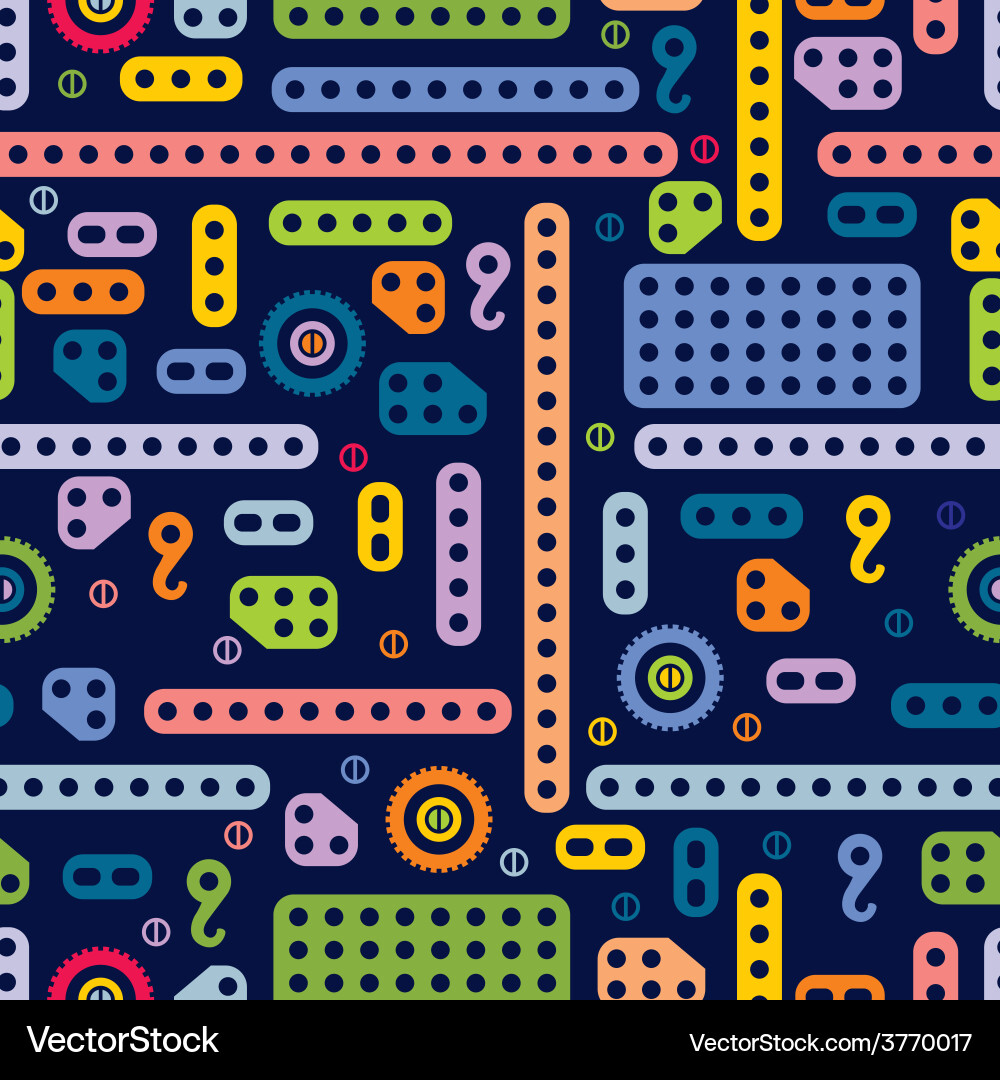 Ussr colorful building block pattern Vector Image