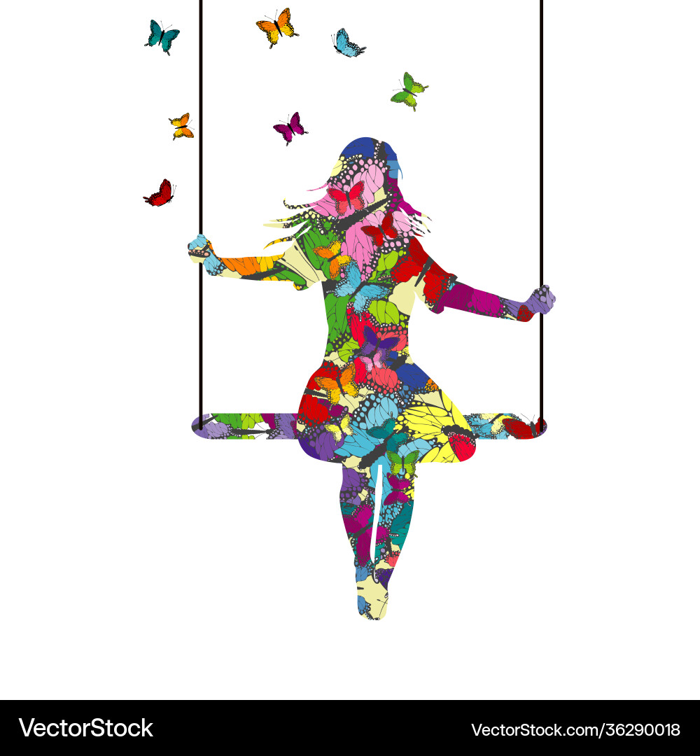 Abstract colorful young woman silhouette who Abstract colorful young woman silhouette who vector image