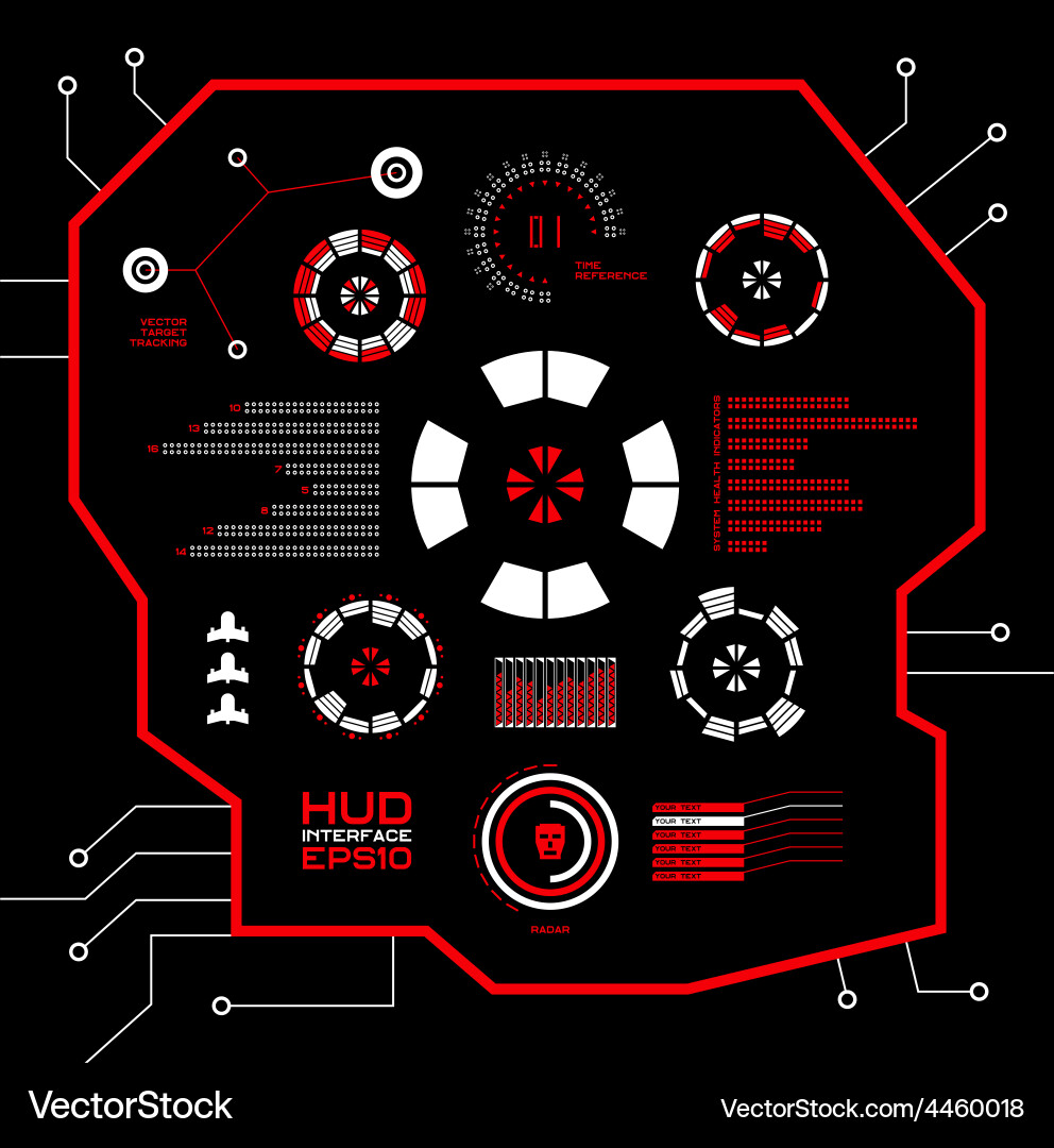 Abstract red virtual graphic touch user vector image