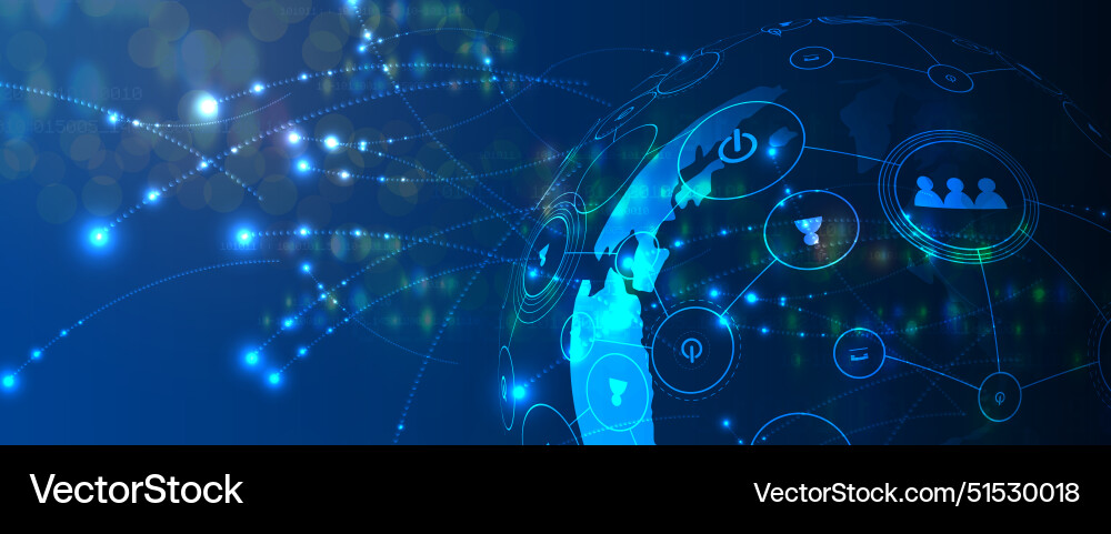 Artificial Intelligence Cloud Network vector image