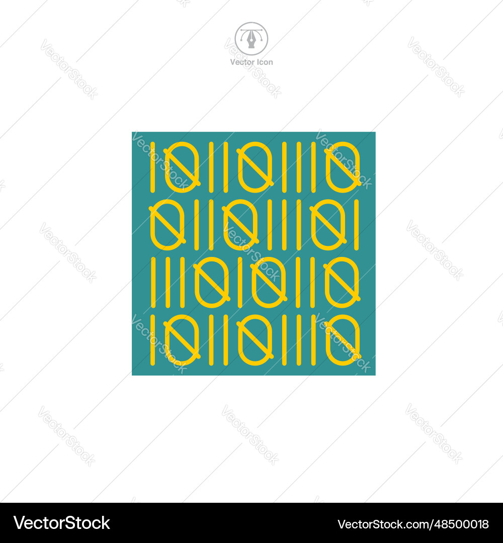 Binary code icon symbol isolated on white Binary code icon symbol isolated on white vector image