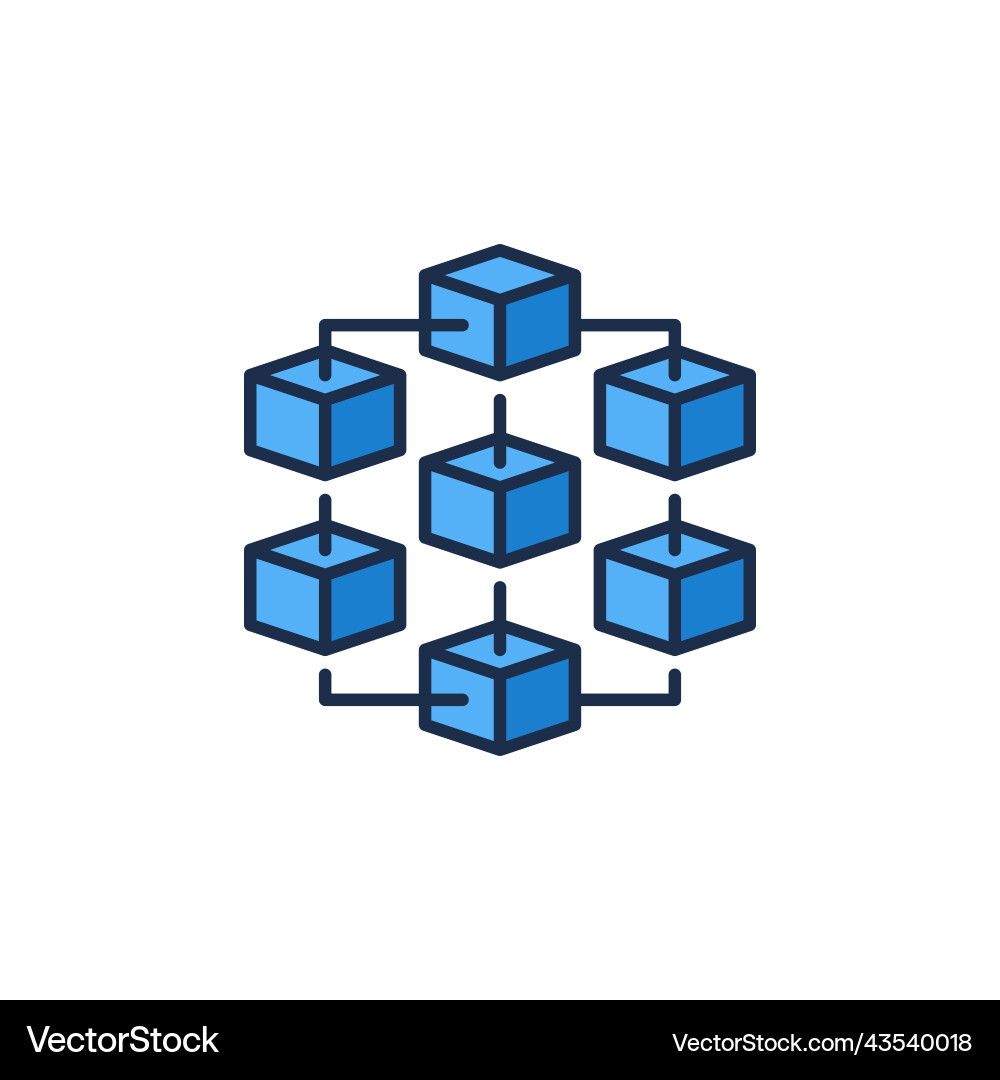 Blockchain cryptocurrency blue icon block – Royalty-Free Vector |  VectorStock