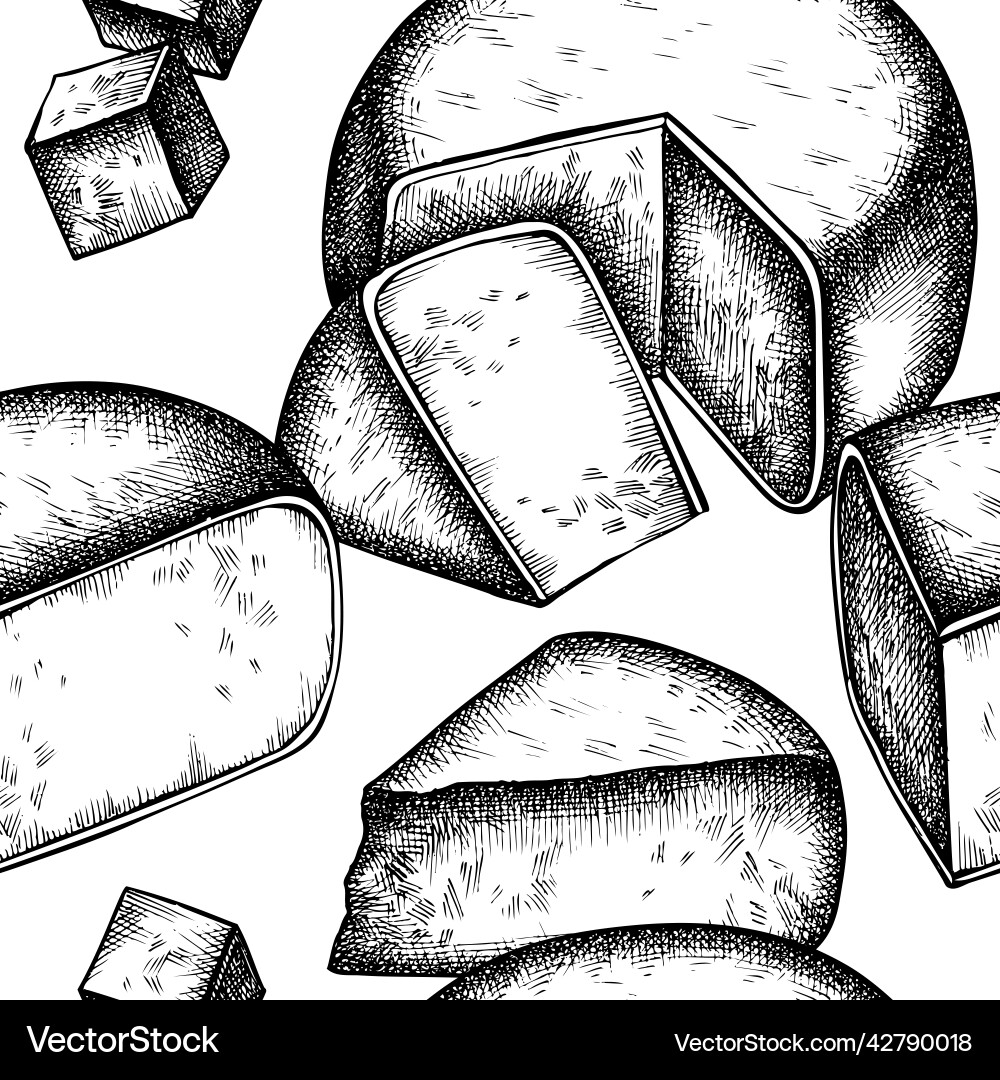 Cheese seamless pattern background design Vector Image